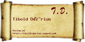 Tibold Dárius névjegykártya